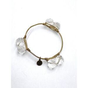 Bourbon and Boweties Bracelet Bangle 8.25” Faced Crystal Beads
